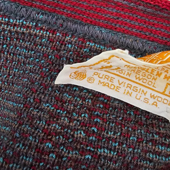 Pendleton Vintage Knit Virgin Wool Plaid Retro Button Up Cardigan Sweater - Picture 5 of 6